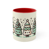 Kawaii Christmas Tree Accent Coffee Mug🎄