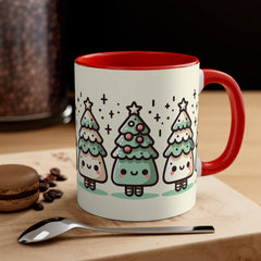 Kawaii Christmas Tree Accent Coffee Mug🎄