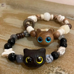 Cute Magical Cat Natural Stone Bracelet