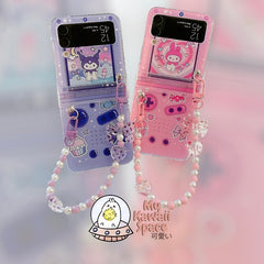 Kawaii Cartoon Wrist Chain Z Flip Case