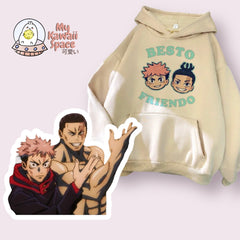 Cute Jujutsu Yuji Todo Besto Friendo Hoodie