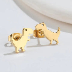 Cute Digital Dinosaur Earrings