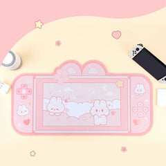 Large Kawaii Pink Bunny Switch Mousepad