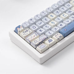 Kawaii Blue Meow MDA Keycaps