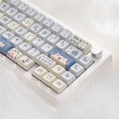 Kawaii Blue Meow MDA Keycaps