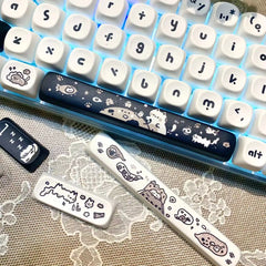 White Cute Cat MOA Keycap