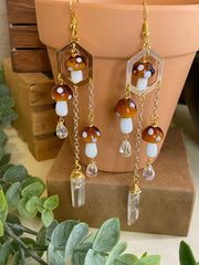 Cute Small Mushroom Dangle Earrings