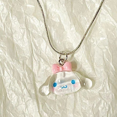 Kawaii Cartoon Glass Crystal Necklace