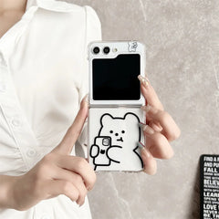 Cute Teddy Bear Phone Case for Z Flip