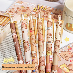 6pcs Capybara Pattern Gel Pen Set