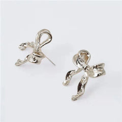 Cute Metallic Bow Earrings
