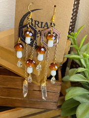 Cute Small Mushroom Dangle Earrings