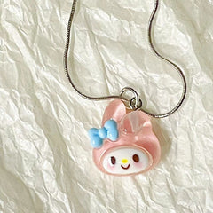 Kawaii Cartoon Glass Crystal Necklace