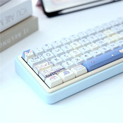 Kawaii Blue Meow MDA Keycaps