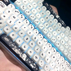 White Cute Cat MOA Keycap