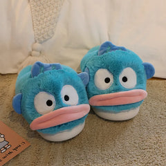 Cute Ugly Fish Winter Fluffy Slippers