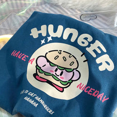 Kirby Burger Kawaii Summer Oversized TShirt