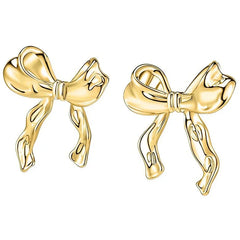 Cute Metallic Bow Earrings