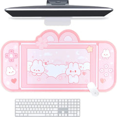 Large Kawaii Pink Bunny Switch Mousepad