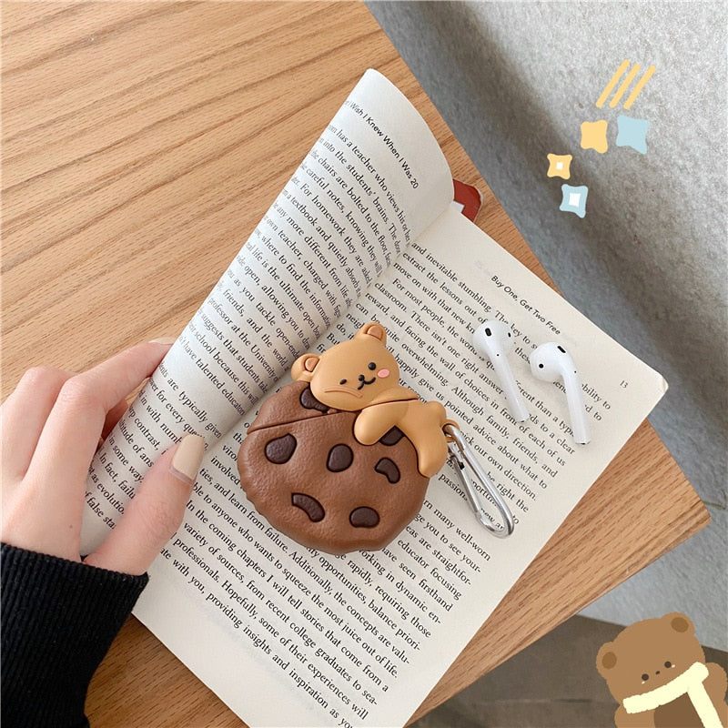 Cookie Teddy Bear Airpods Case