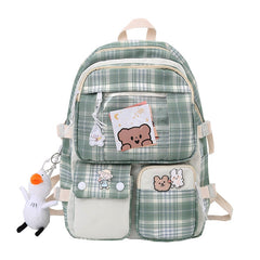 Kawaii Plaid Transparent Backpack
