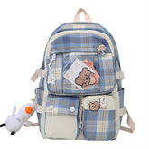 Kawaii Plaid Transparent Backpack