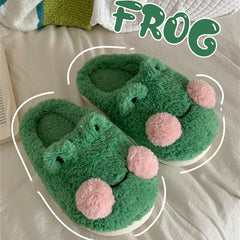 Fluffy Kawaii Frog Slippers