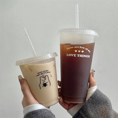 Kawaii Bear Coffee Straw Cup