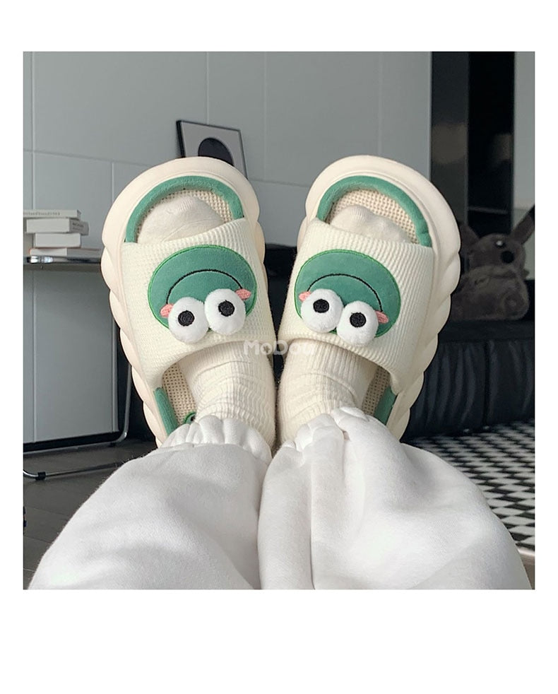 Cute Frog Thick Slippers