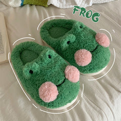 Fluffy Kawaii Frog Slippers