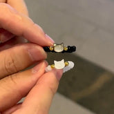 Cat Moonstone Obsidian Rings