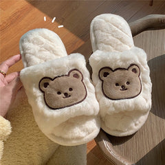 Kawaii Teddy Bear Soft Fluffy Slippers