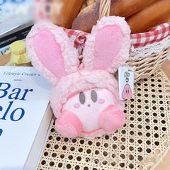 Kawaii Kirby Bunny Plush Keychain