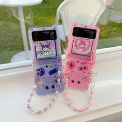 Kawaii Cartoon Wrist Chain Z Flip Case