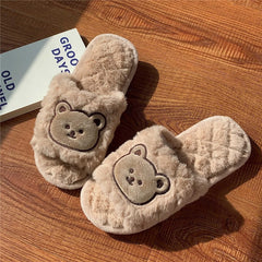 Kawaii Teddy Bear Soft Fluffy Slippers