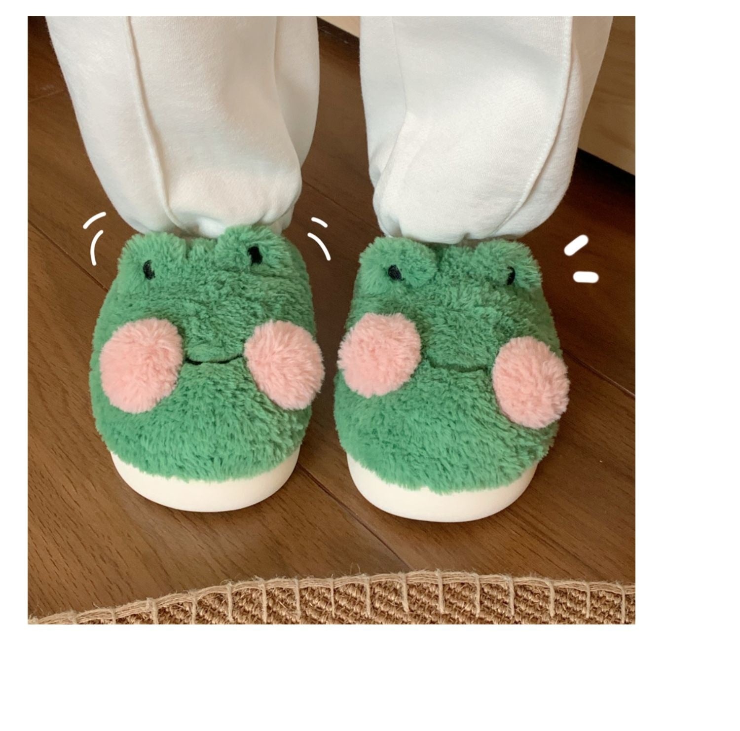 Fluffy Kawaii Frog Slippers