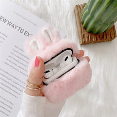 Cute Fluffy Bunny Airpods Case