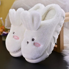 Fluffy Platform Bunny Slippers