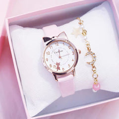 Fairy Cat Bling Watch with Bracelet