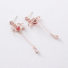 Elegant Magic Heart Crystal Drop Earrings