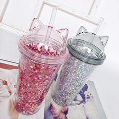 Kawaii Glitter Cat Water Bottle🐱