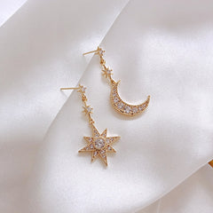Star Moon Dangle Earrings
