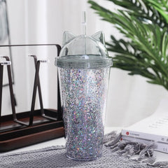 Kawaii Glitter Cat Water Bottle🐱