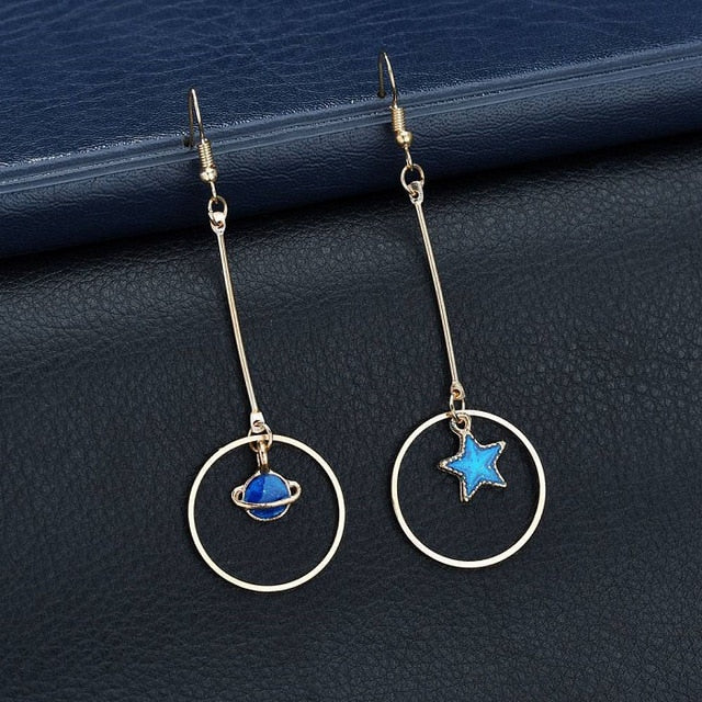 Starry Night Moon Drop Earrings