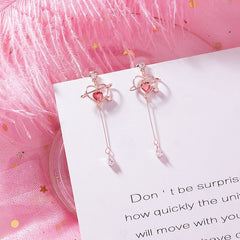 Elegant Magic Heart Crystal Drop Earrings
