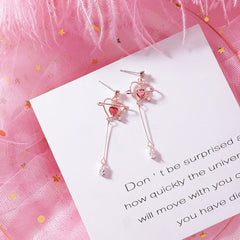 Elegant Magic Heart Crystal Drop Earrings