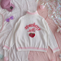 Kawaii Strawberry🍓 Milk🥛 Kitted Schoolgirl Sweater