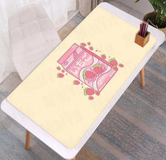 Kawaii Strawberry Milk Rubber Mouse Pad