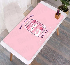 Kawaii Strawberry Milk Rubber Mouse Pad