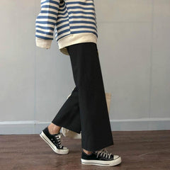 Casual Wide Legs Korean Style Ankle Pants - My Kawaii Space